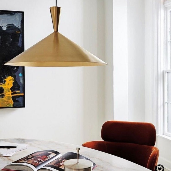 CONE CEILING LIGHT - GOLD BRASS