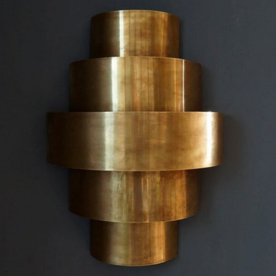 BRASS WALL SCONCE, CYLINDER