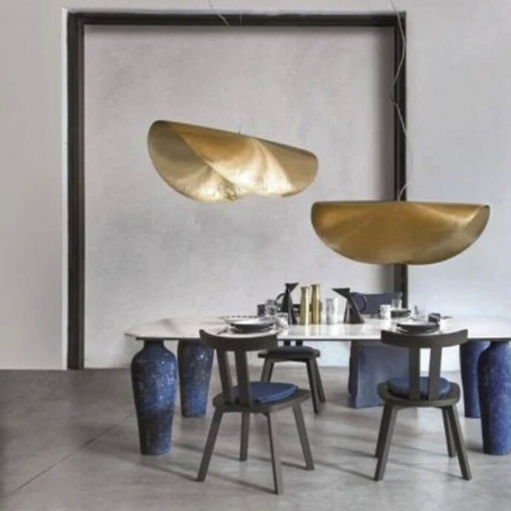 TWISTED BRASS LEAVES CEILING LIGHTS, GOLD BRASS