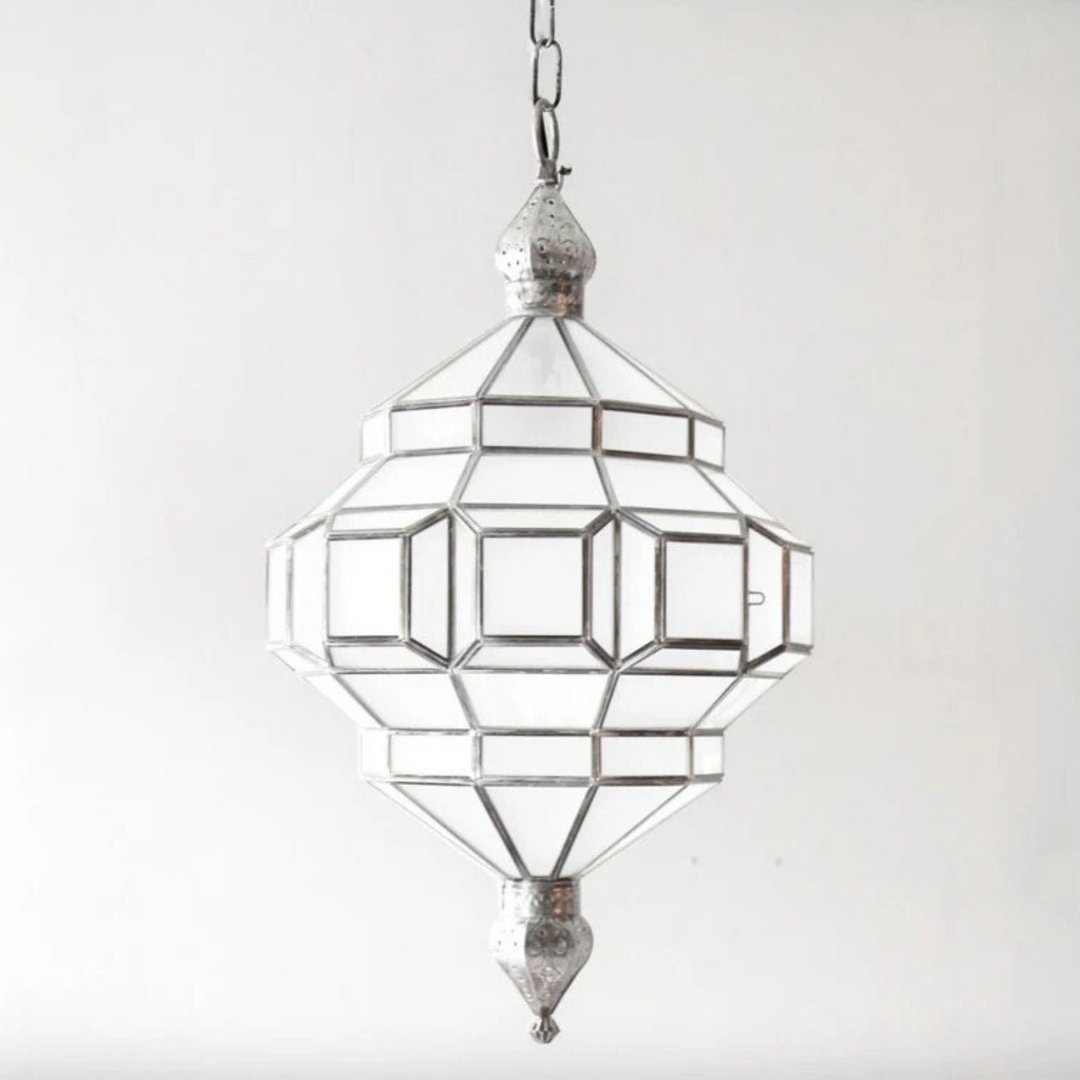 GEOMETRIC GLASS LAMPS, MILOUD FROOSTED