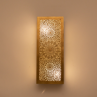 Wall Sconce Lamp, Modern Moroccan Style, Hand-Carved with a Beautiful Geometric Pattern – Luxury for Home & Business Decoration