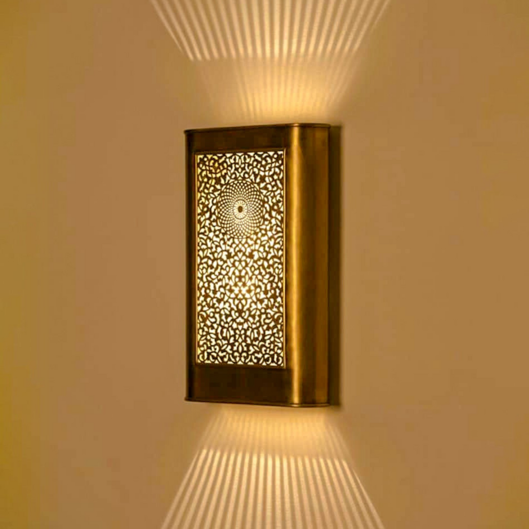 BRASS WALL SCONCE, SHAMS