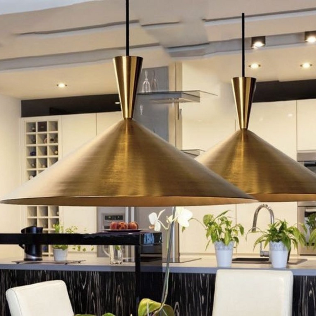 CONE CEILING LIGHT - GOLD BRASS