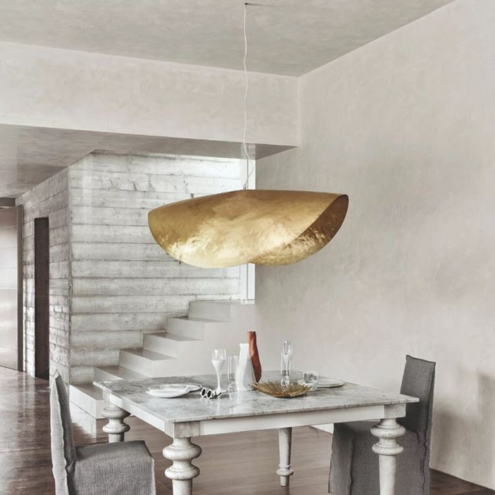 TWISTED BRASS LEAVES CEILING LIGHTS, GOLD BRASS