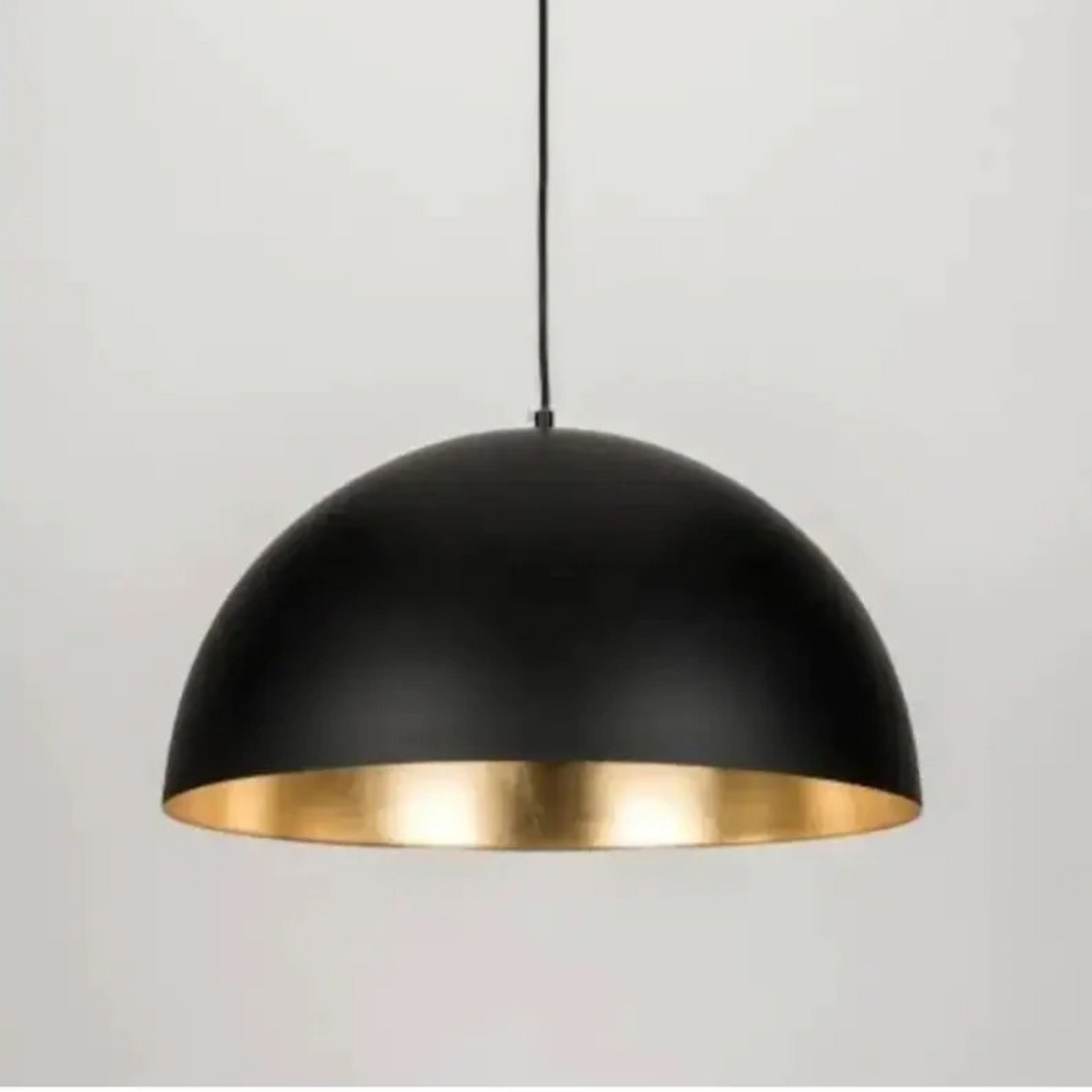 Luxury Black Brass Dome Light – Solid Brass, Ready to Install with Bulb & Chain – Ideal for Lighting Décor