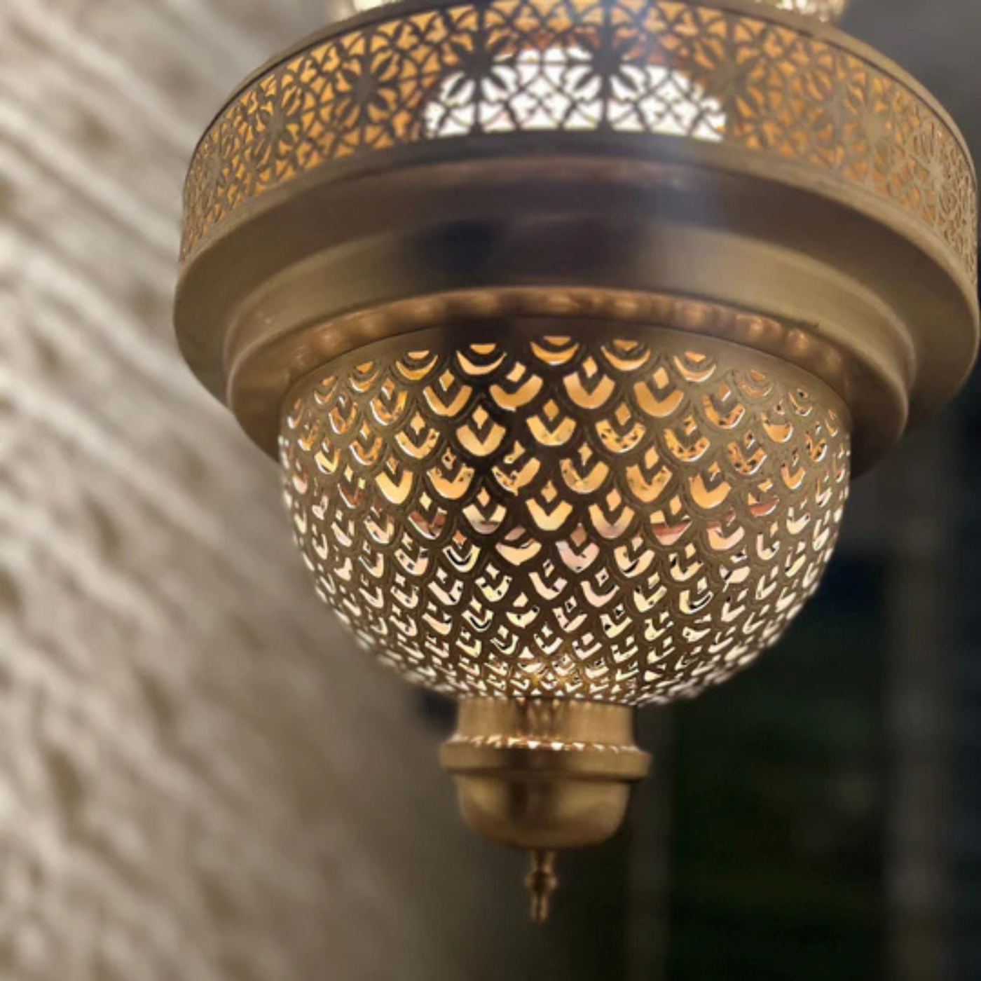 Elegant Hanging Lamp – Stunning Design in Gold, Silver, and Black Brass