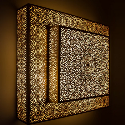 Creative Large Wall Sconce lamp, Handgraved with Moroccan Style Geometric – Reflect a beautiful and warm touch