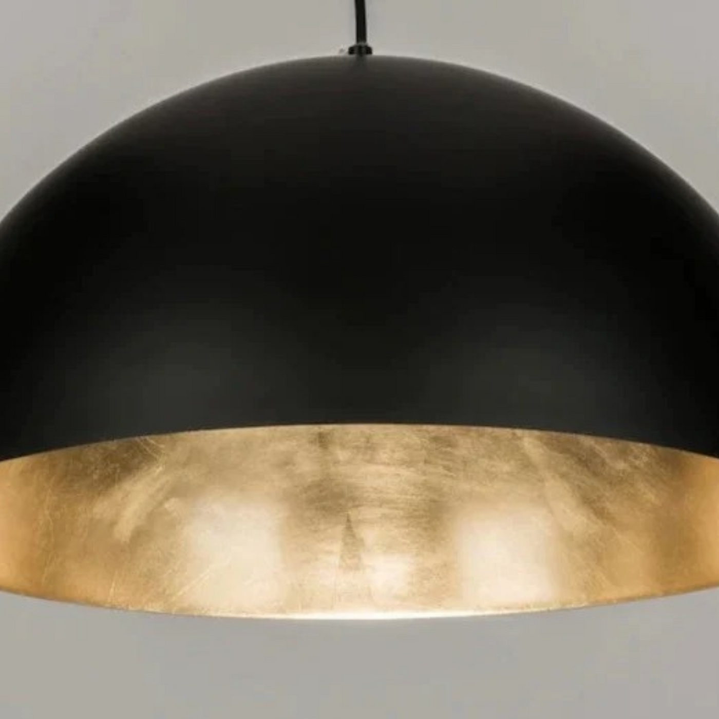 Luxury Black Brass Dome Light – Solid Brass, Ready to Install with Bulb & Chain – Ideal for Lighting Décor