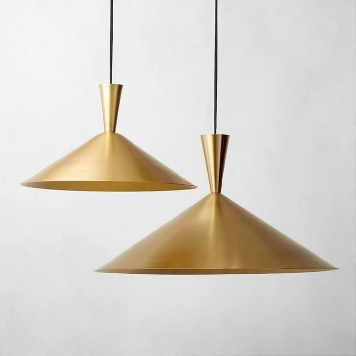 CONE CEILING LIGHT - GOLD BRASS