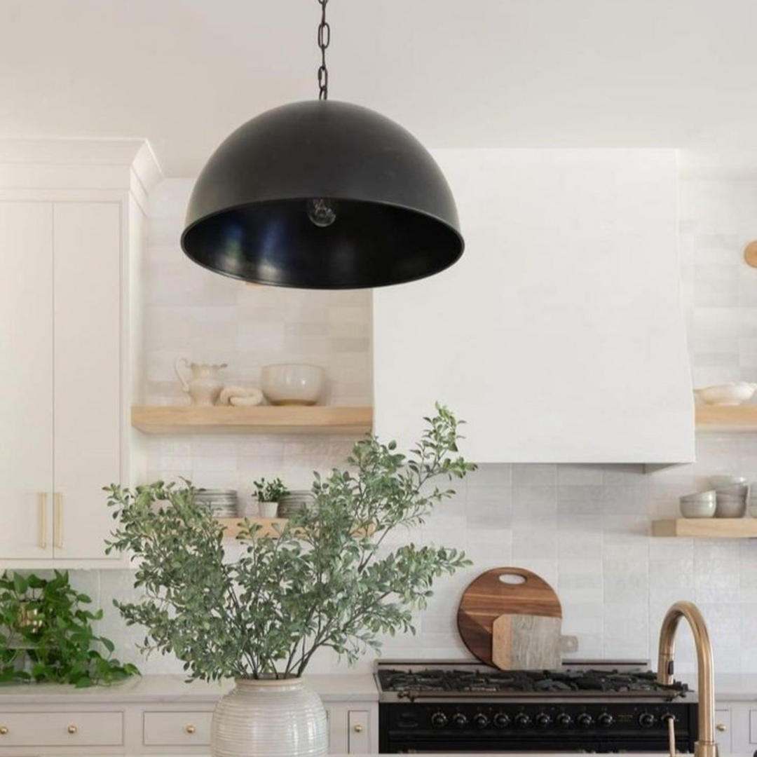 DOME CEILING LIGHT, FULL BLACK