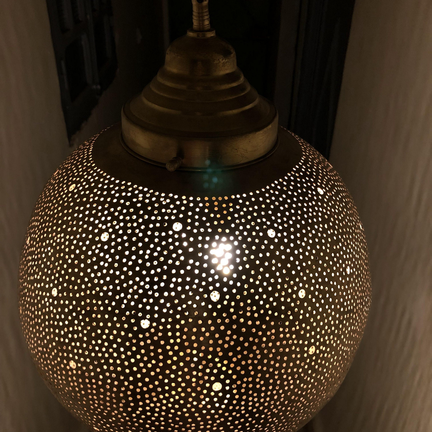 Large Moroccan Ceiling Light Brass set of 3 balls - Available in Gold, Silver, Black Brass - Luxury for Home Lighting Decoration