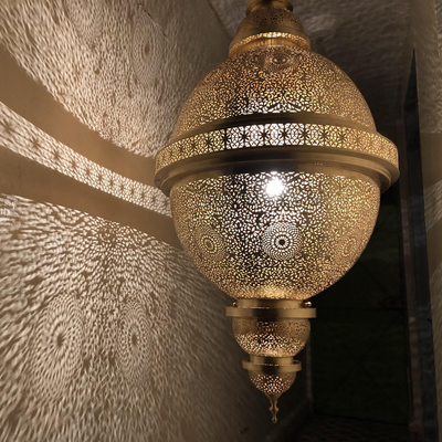 Hand-Engraved Moroccan Brass Chandeliers – Perfect for Home Décor