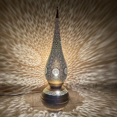 Moroccan Style Brass standing Lamp – Exquisite Handmade Piece for Living Room or Office