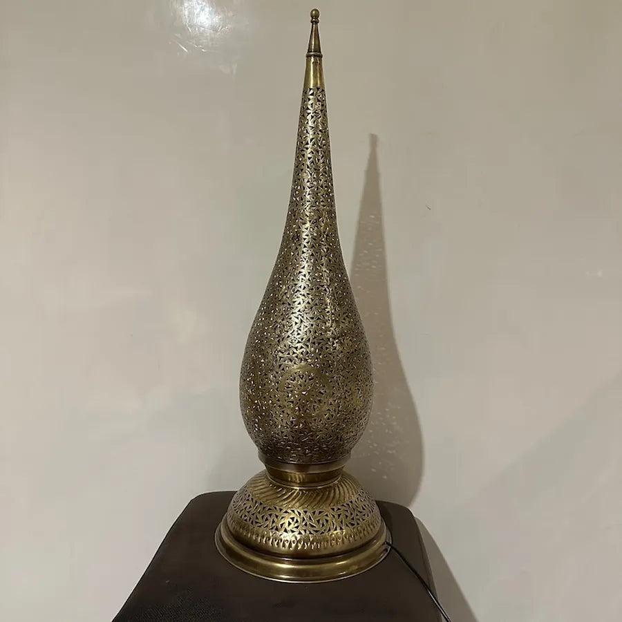 Moroccan Style Brass standing Lamp – Exquisite Handmade Piece for Living Room or Office