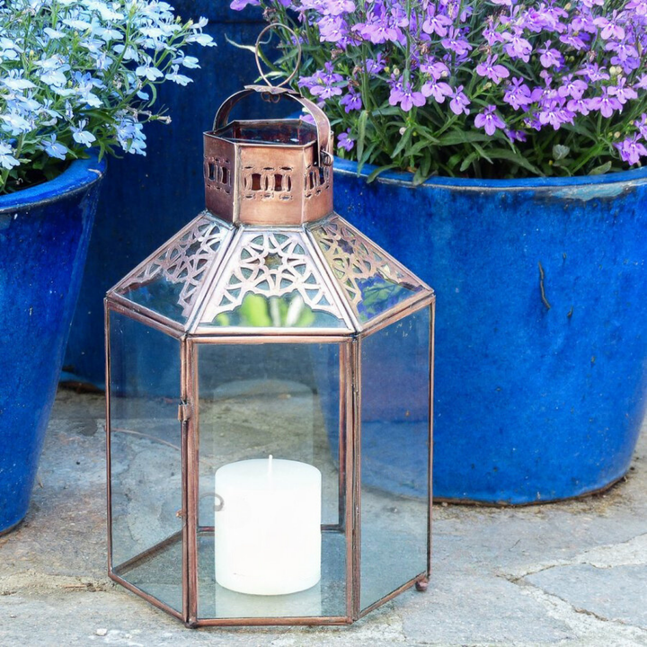 Moroccan Lanterns Amjad close frame detail showing shaped metal edges and elegant handcrafted character
