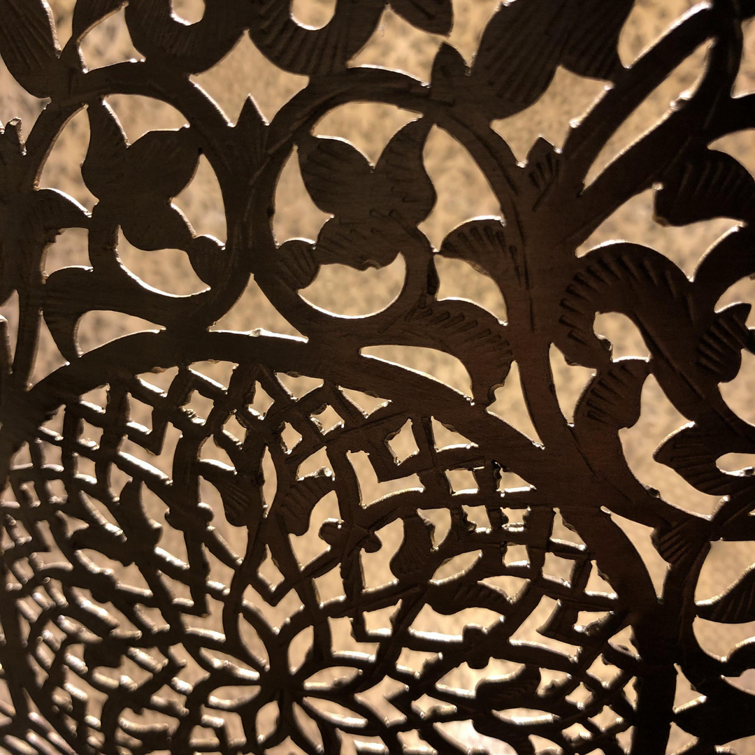 Brass Ceiling Light Ashraf styled for dining spaces with bright brass tone and soft decorative Moroccan glow