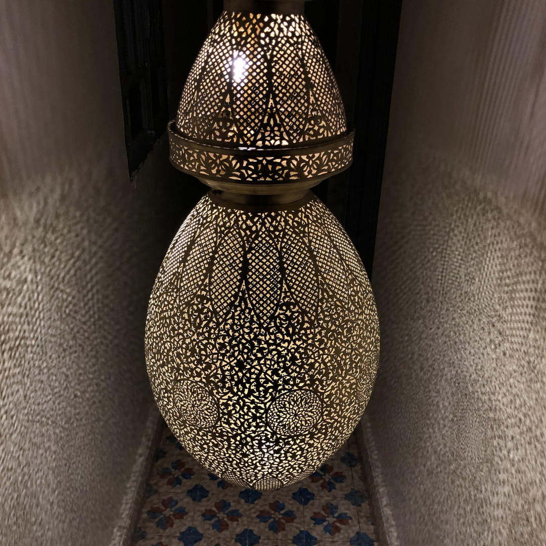 Brass Ceiling Light Ashraf bringing hallway warmth with polished brass surface and handcrafted ceiling presence
