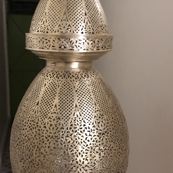 Brass Ceiling Light Ashraf giving living rooms a calm mood with polished brass finish and Moroccan character