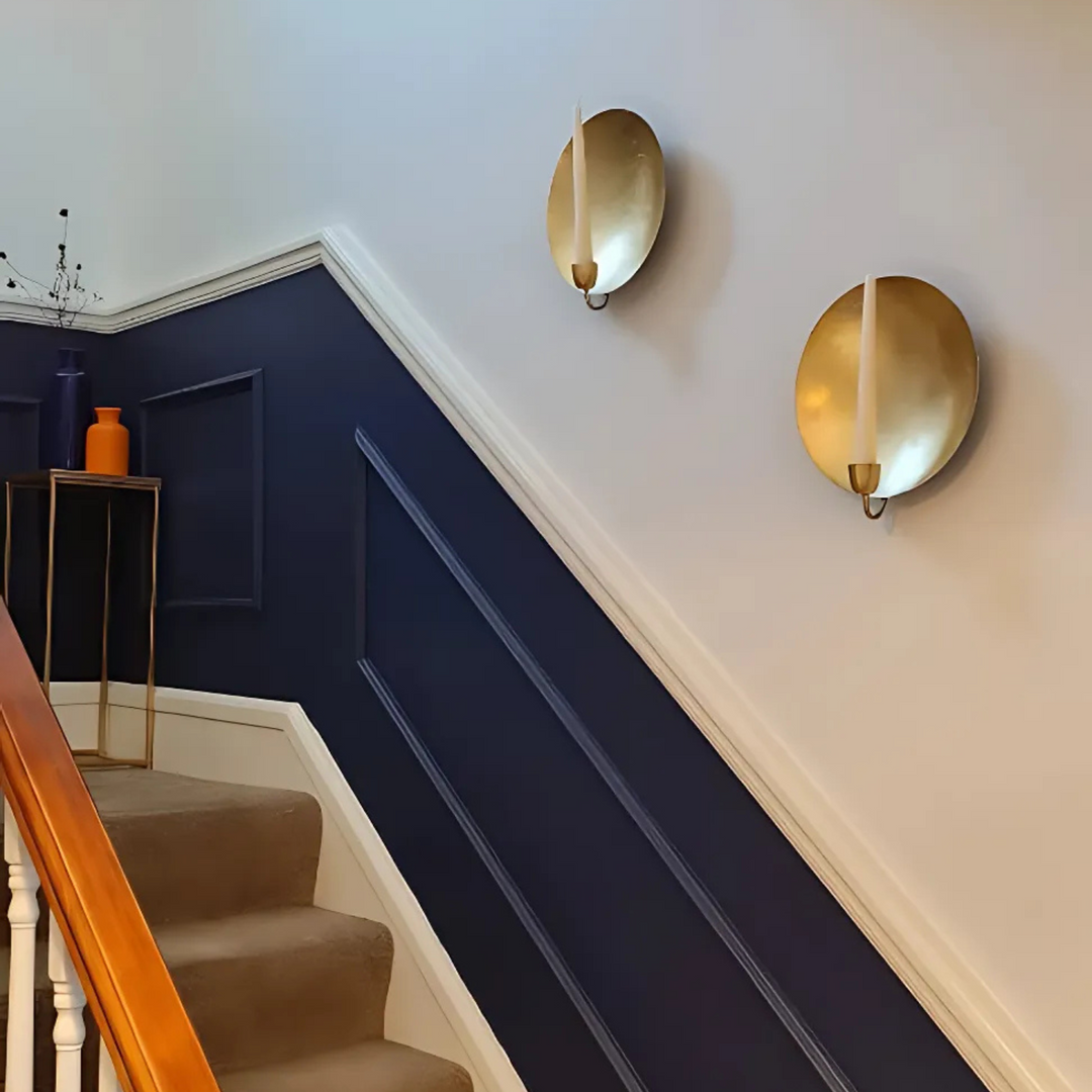 Brass Candle Holder Round Moroccan style piece with rounded form and warm candle glow for refined interiors