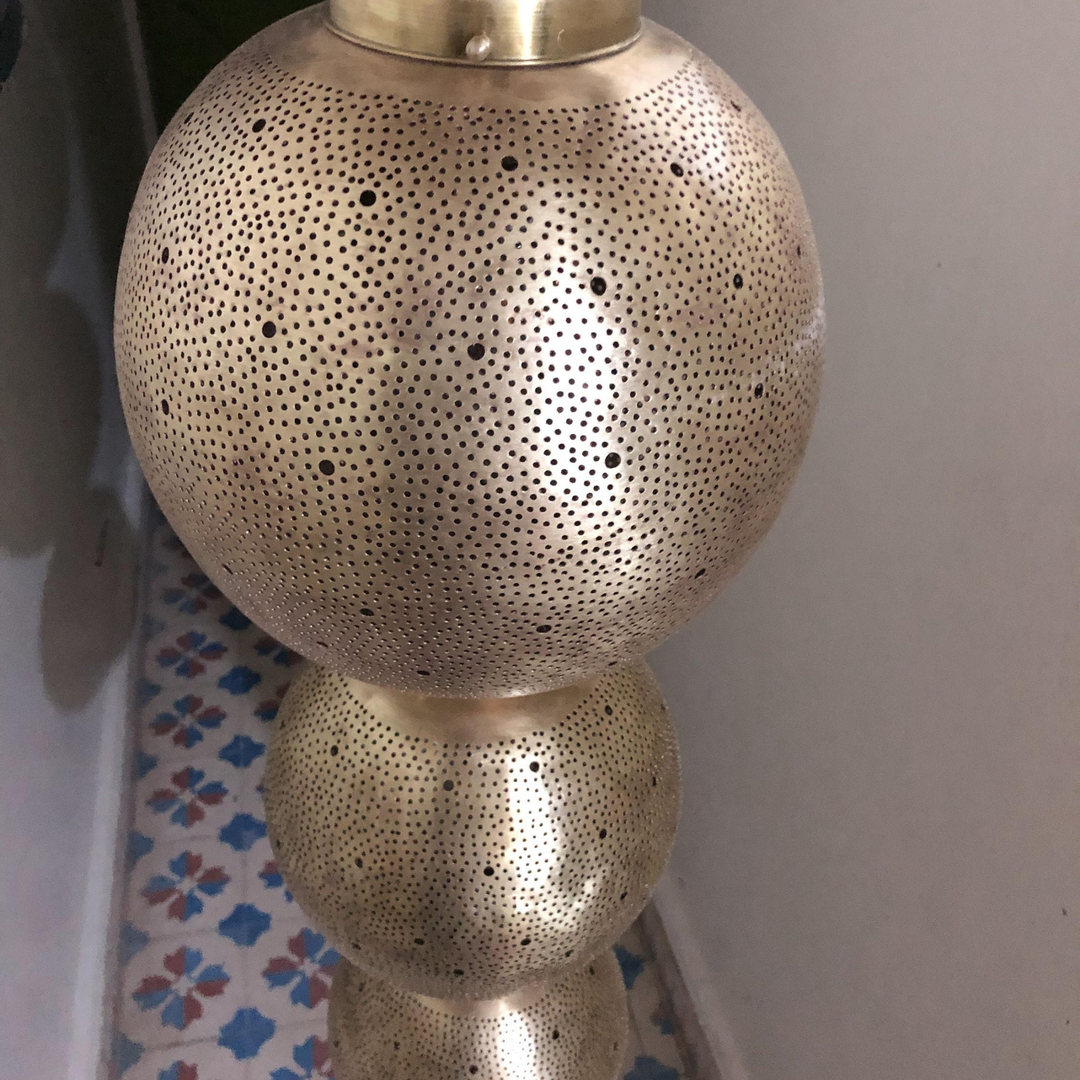 Brass Ceiling Light Soulaiman glowing softly with brass finish, ideal for relaxed bedrooms, hallways, and dining spaces.