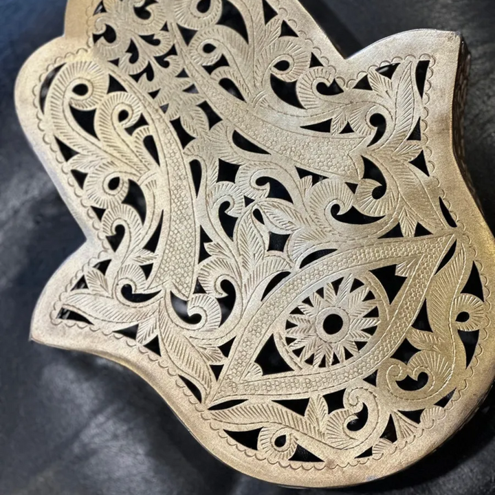 Brass Wall Sconce Khemissa with warm wall glow and handcrafted Moroccan metal detail for hallways and lounges