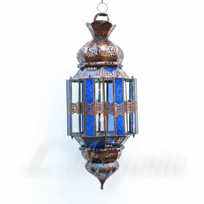 Moroccan Lanterns Fathi Sea hanging light with blue character and soft decorative shine for welcoming spaces