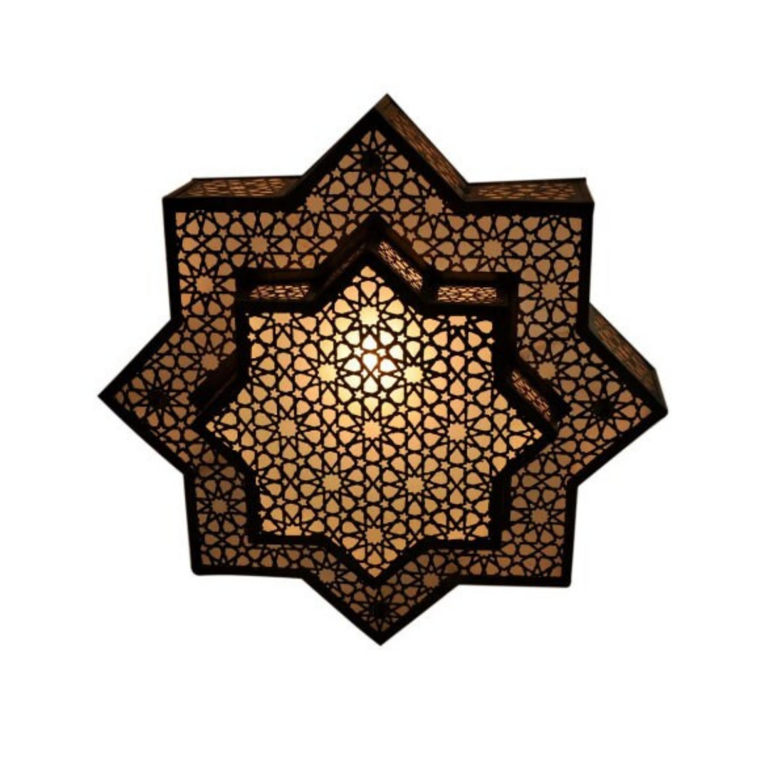 Flush Ceiling Lamps Khmassia with warm ceiling glow and Moroccan detail for bedrooms, hallways, and inviting living spaces