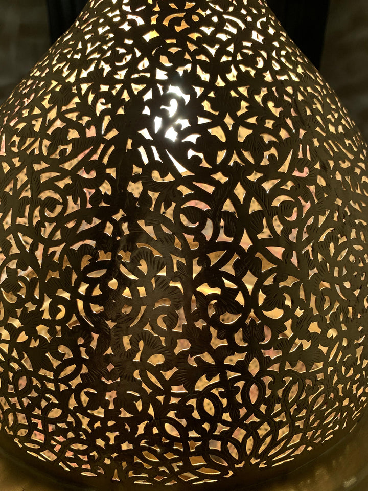 Brass Ceiling Light Nassim XL handcrafted in brass for a bold ceiling feature with refined Moroccan appeal
