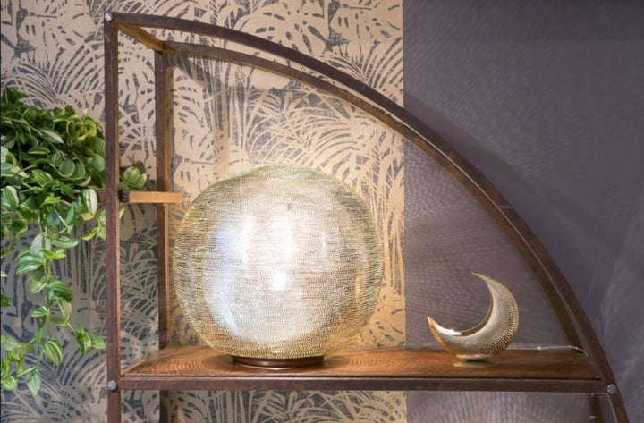 BRASS TABLE & FLOOR LAMP , KOORA
