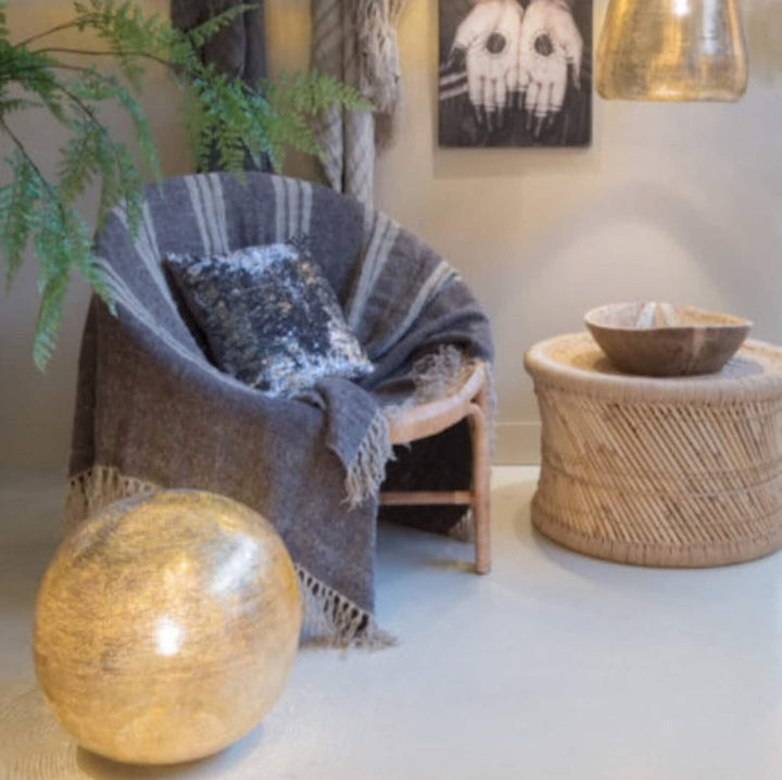 BRASS TABLE & FLOOR LAMP , KOORA