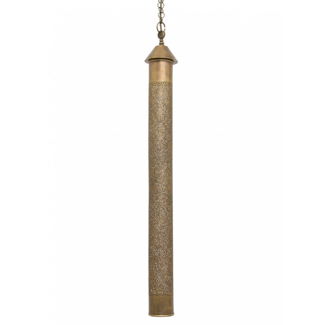 Mona ceiling fixture with handcrafted brass detail and rounded metal form for warm ambient light in stylish interior spaces.