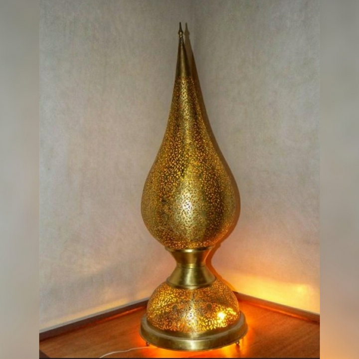 Moroccan Floor Lamp Nazir closeup detail with handcrafted surface texture and decorative Moroccan character