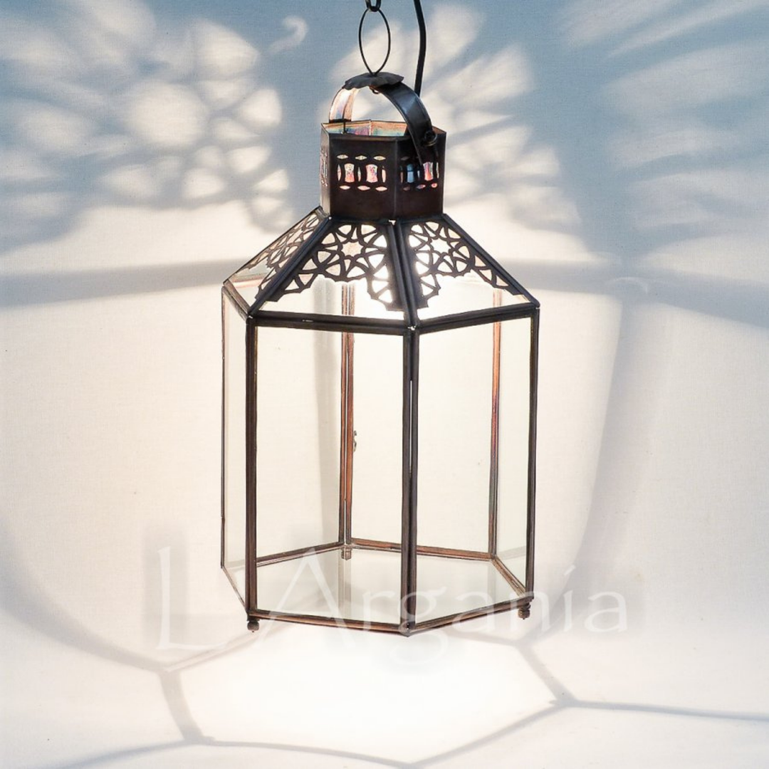 Moroccan Lanterns Amjad with warm ambient glow and artisan metal detail for patios, entries, and lounges