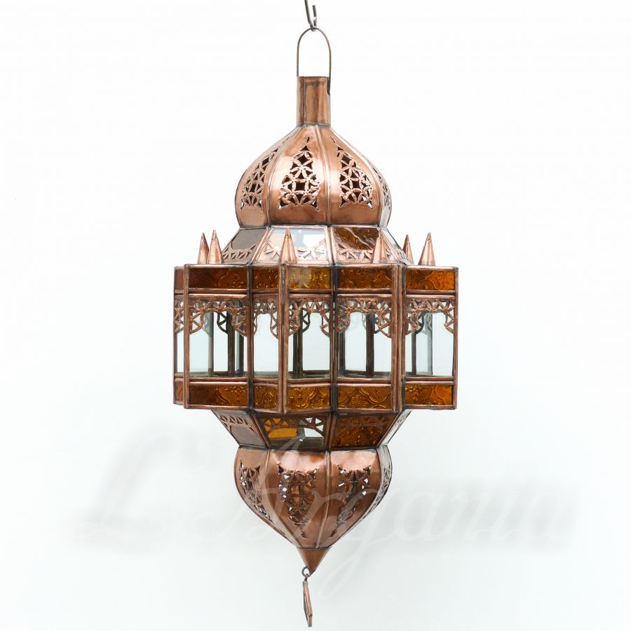 Front view of Mqenta Mandarine showing warm orange glass designed for riads and boutique hotel decor.