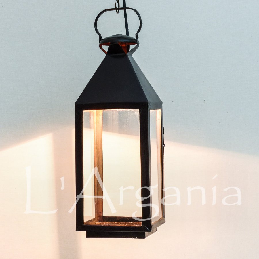 Poolside Moroccan lantern styled beside outdoor seating for resort terraces and garden lounges.