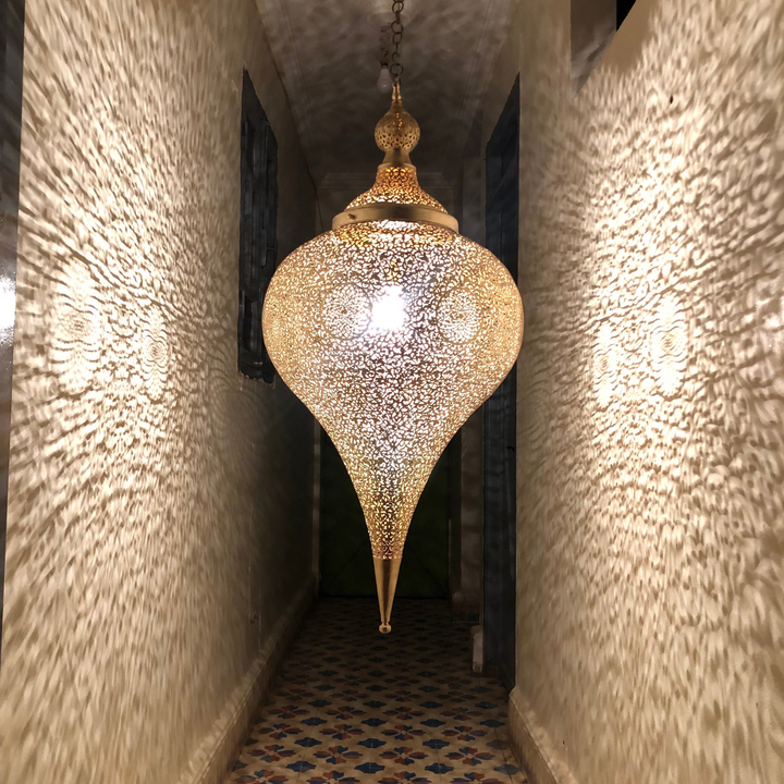 Brass Ceiling Light Salimah for corridor decor, offering brass depth, gentle shadows, and a handcrafted lighting feature.