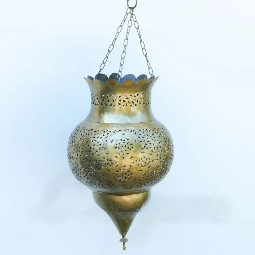Brass Ceiling Light Youssef showing a brass disk lamp profile with soft ceiling light and artisan metal texture
